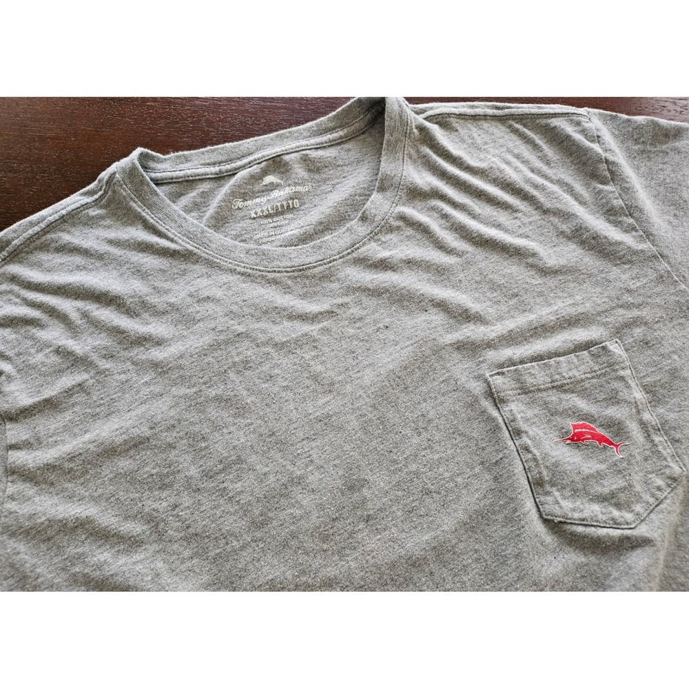 Tommy Bahama Graphic T-Shirt Mens XXXL Gray Always Root For The Underdogs Pocket